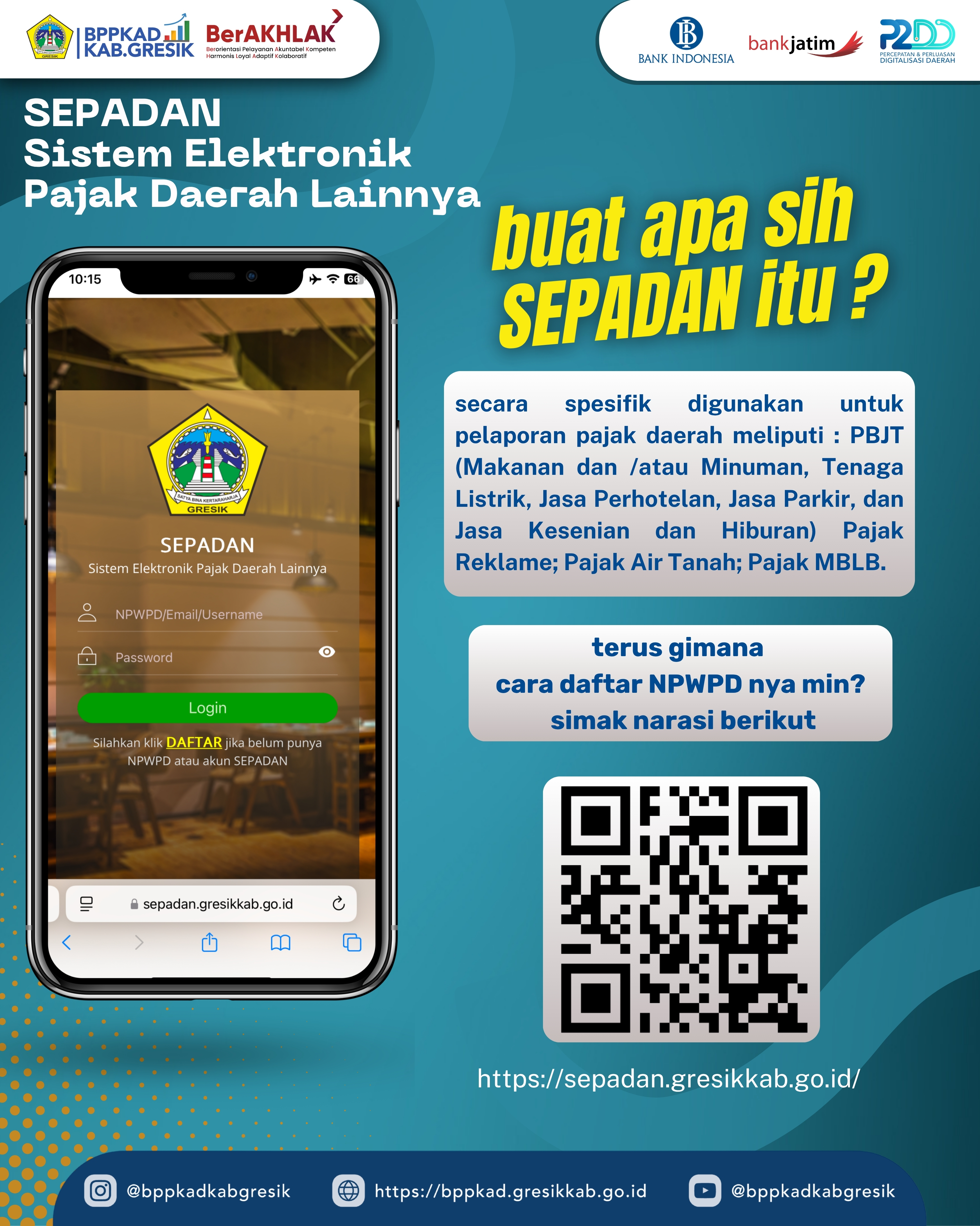 Wujud Transformasi Digital, BPPKAD Gresik Permudah Pendaftaran NPWPD Melalui Layanan Online SEPADAN